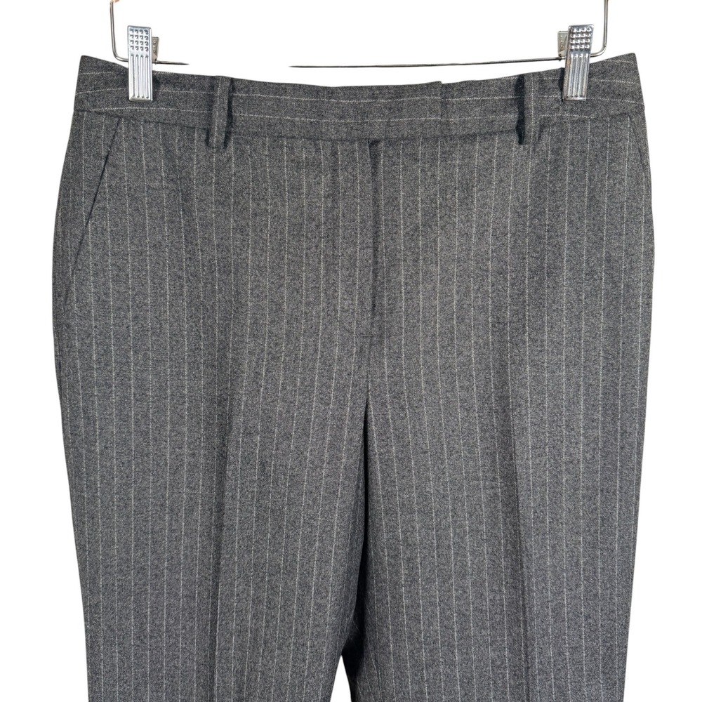 Brooks Brothers Pinstripe Dress Pants 100% Wool Womens 10 Gray Bootcut Lined